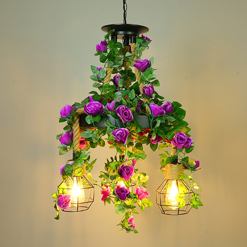 Élise Grenade Cage Iron Pendant Chandelier