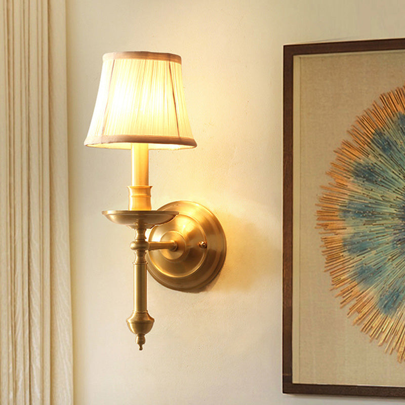 Geneviève Candlestick Fabric Wall Lamp Gold Vintage