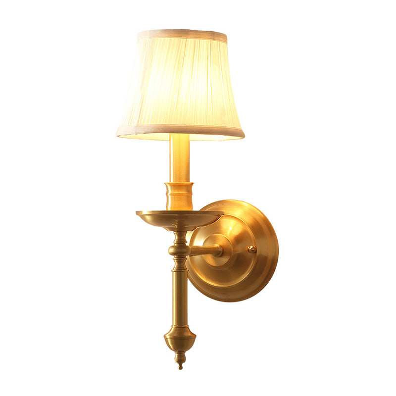 Geneviève Candlestick Fabric Wall Lamp Gold Vintage