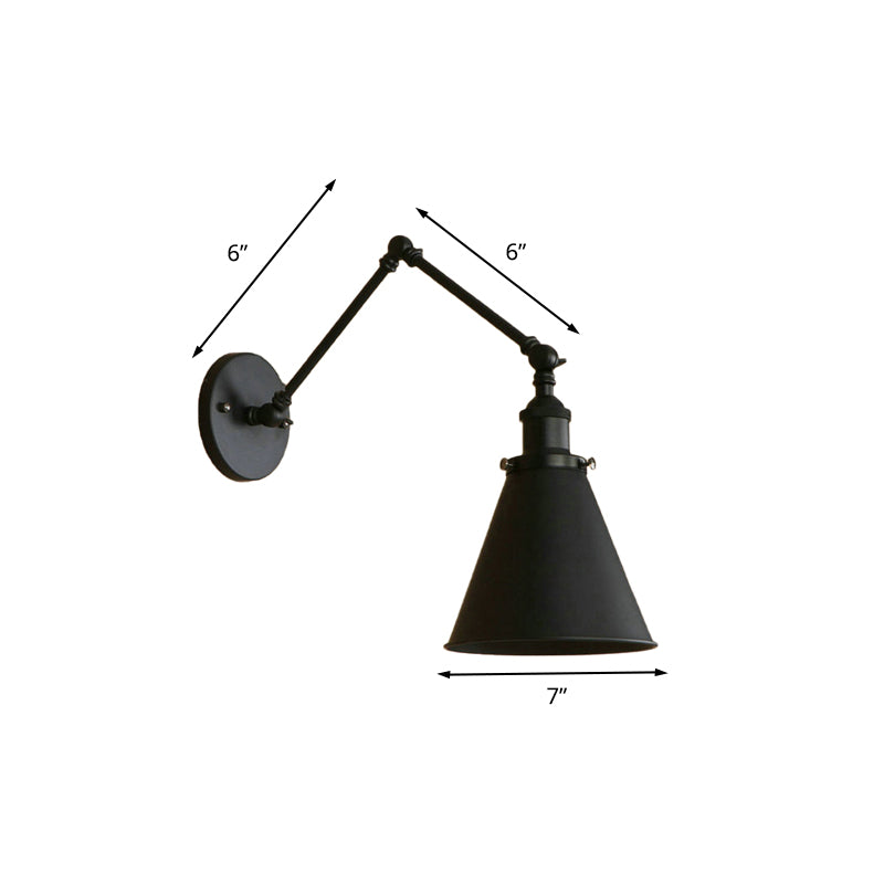 Clémence Farmhouse Cone Swing Arm Wall Sconce