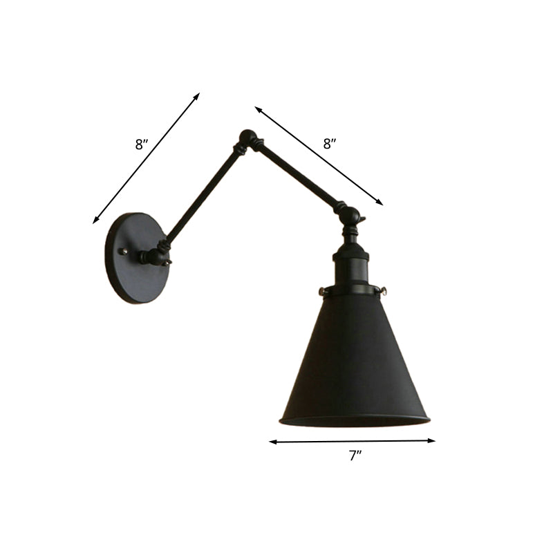 Clémence Farmhouse Cone Swing Arm Wall Sconce