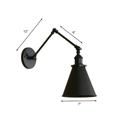 Clémence Farmhouse Cone Swing Arm Wall Sconce
