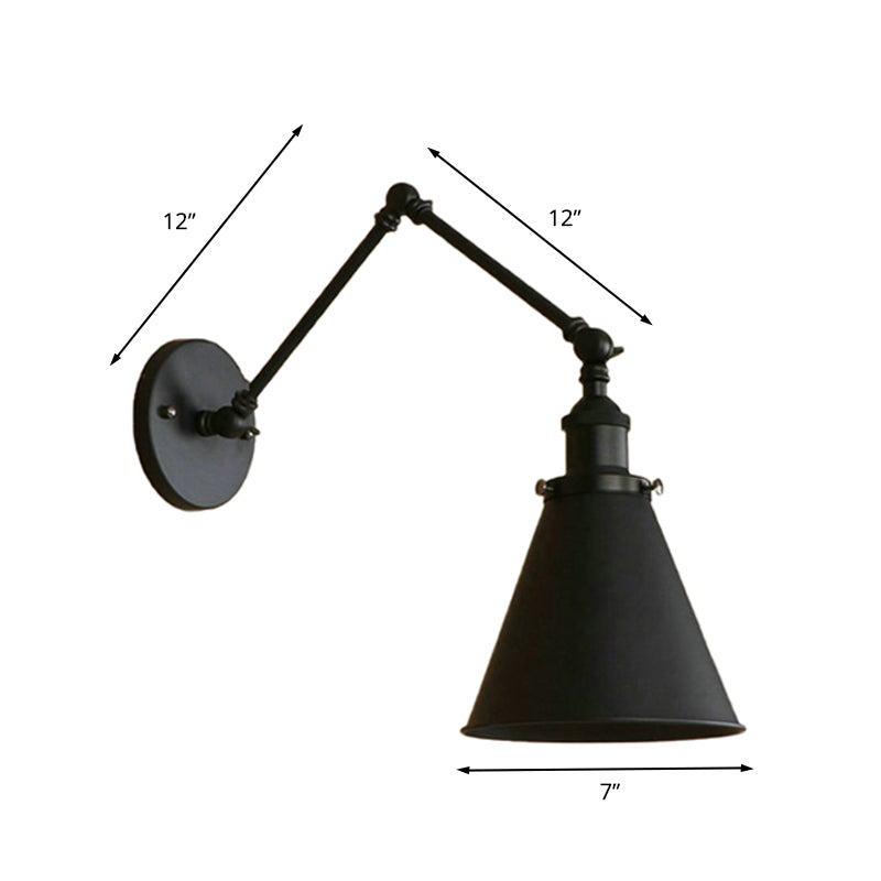 Clémence Farmhouse Cone Swing Arm Wall Sconce