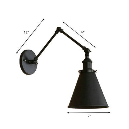 Clémence Farmhouse Cone Swing Arm Wall Sconce