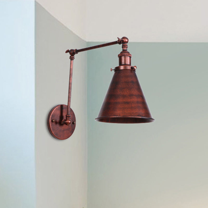 Clémence Farmhouse Cone Swing Arm Wall Sconce