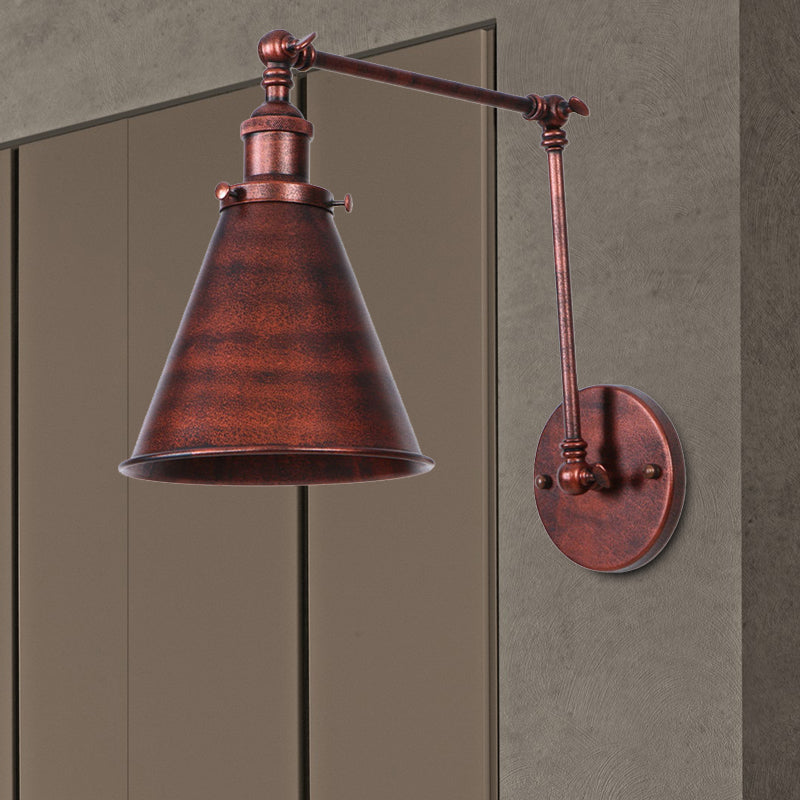 Clémence Farmhouse Cone Swing Arm Wall Sconce
