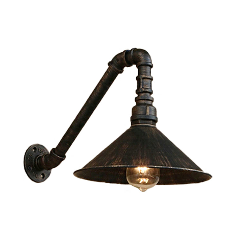 Émilie Antique Brass Cone Wall Sconce Farmhouse
