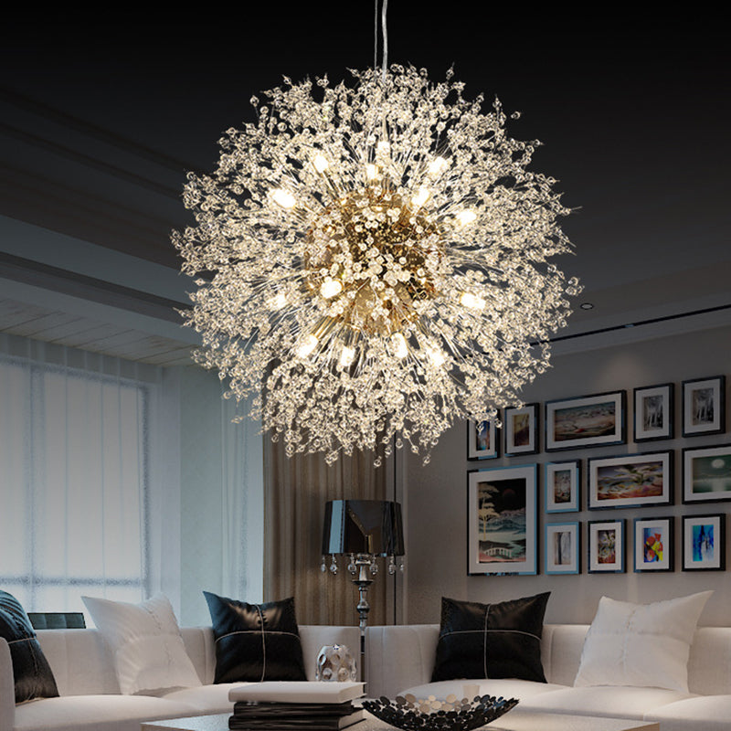 Sophie Crystal Orb Dandelion Chandelier for Living Room