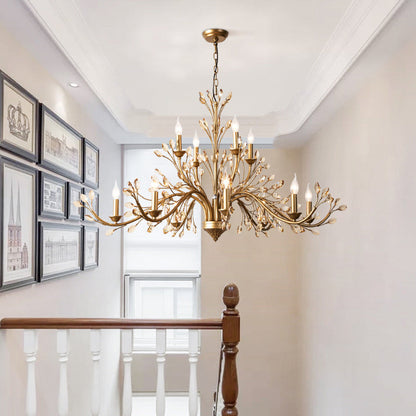 Sophie Amber Crystal Branch Chandelier
