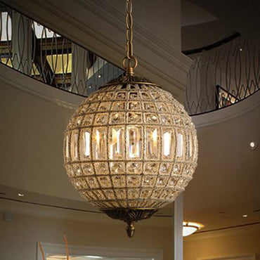 Aurélie Crystal Globe French Country Pendant Chandelier