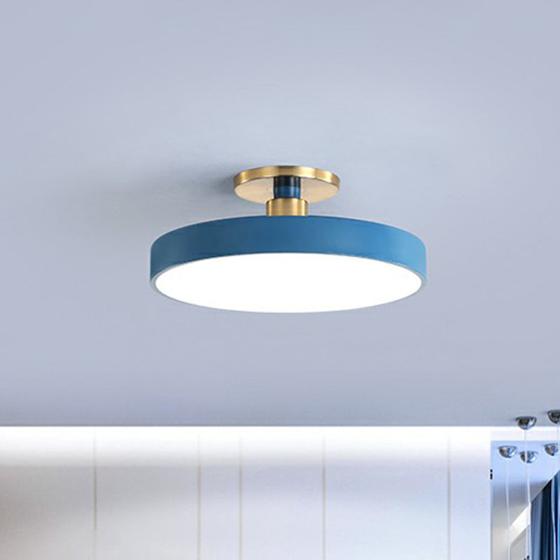 Camille Nordic Acrylic Round Semi-Flush LED Ceiling Light