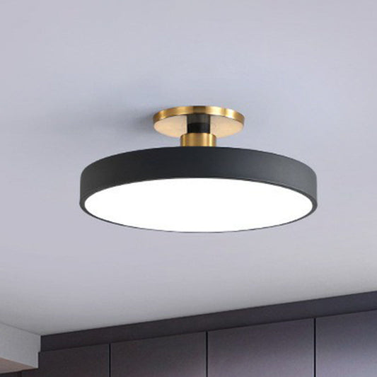 Camille Nordic Acrylic Round Semi-Flush LED Ceiling Light