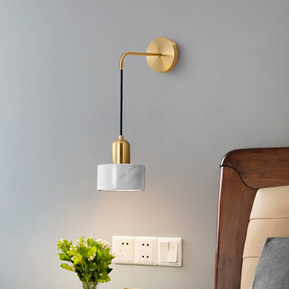 Camélia Marble Drum LED Wall Light Sconce
