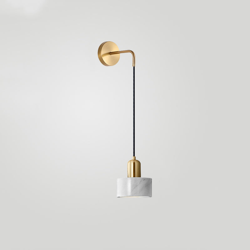 Camélia Marble Drum LED Wall Light Sconce