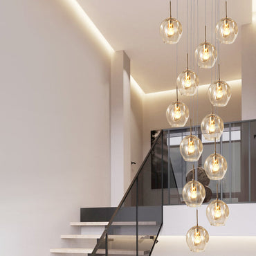 Élise Handblown Cognac Glass Multi-Light Pendant