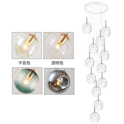 Élise Handblown Cognac Glass Multi-Light Pendant