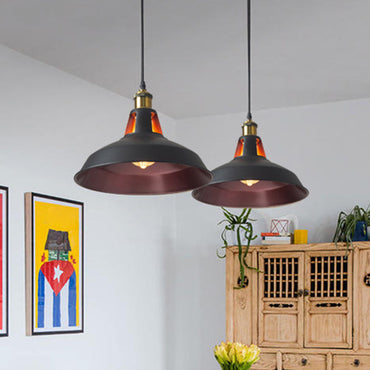 Sophie Retro Metallic Pot Lid Pendant Light