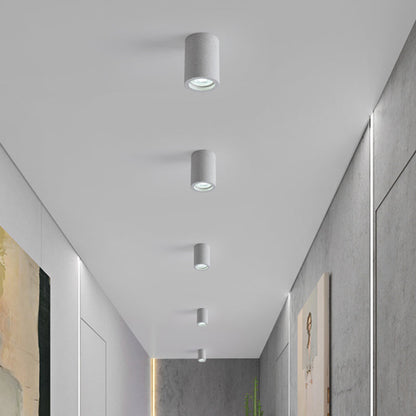 Mathilde Cement Cylinder Minimalist Flush Ceiling Light