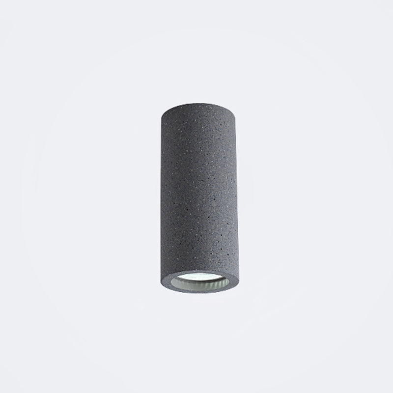 Mathilde Cement Cylinder Minimalist Flush Ceiling Light