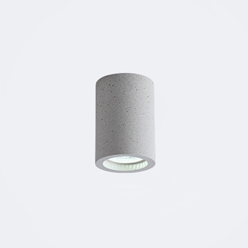Mathilde Cement Cylinder Minimalist Flush Ceiling Light
