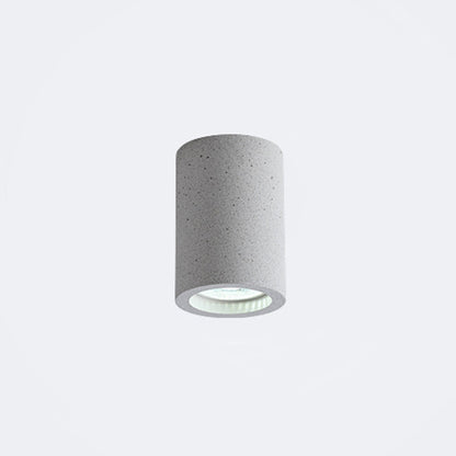 Mathilde Cement Cylinder Minimalist Flush Ceiling Light
