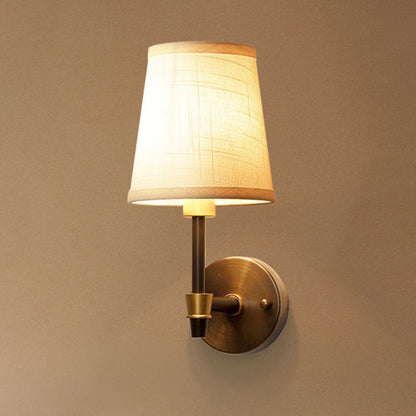 Aurélie Traditional Shaded Wall Light in Gold with Fabric & Glass