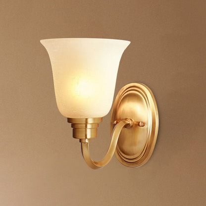 Aurélie Traditional Shaded Wall Light in Gold with Fabric & Glass
