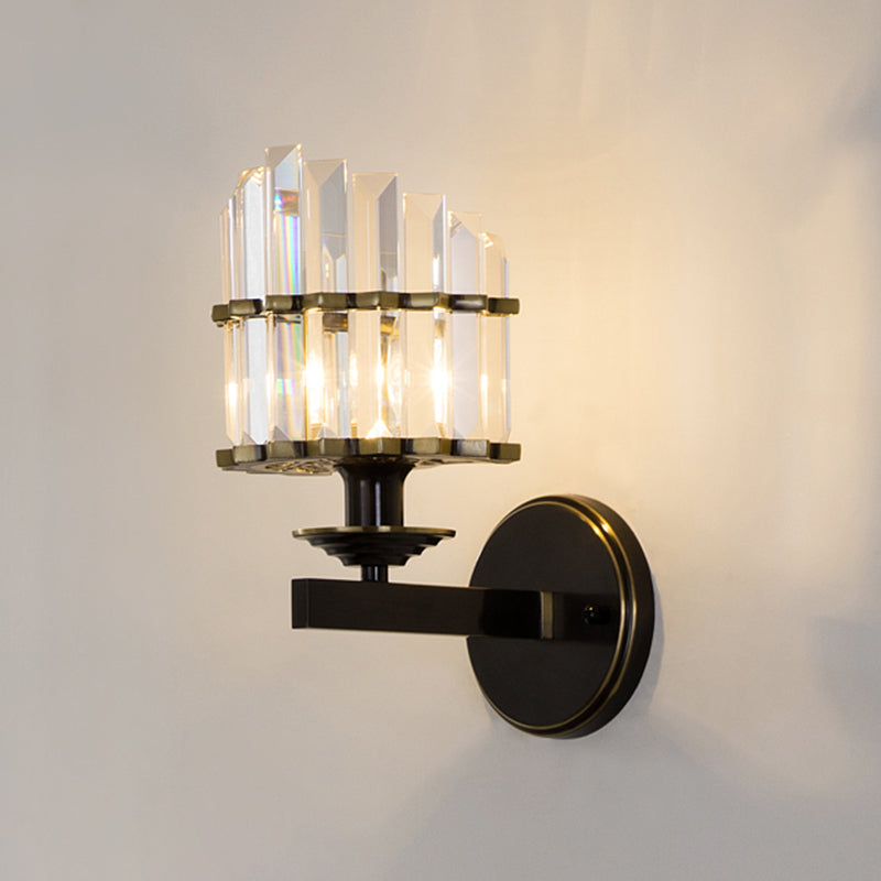 Aurélie Traditional Shaded Wall Light in Gold with Fabric & Glass