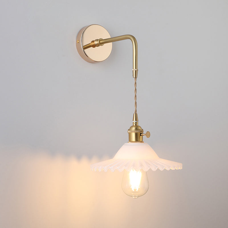 Élise Vintage Glas Lampenschirm Wandlampe Gold Finish