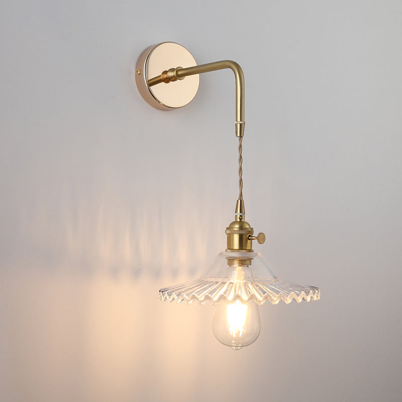 Élise Vintage Glas Lampenschirm Wandlampe Gold Finish