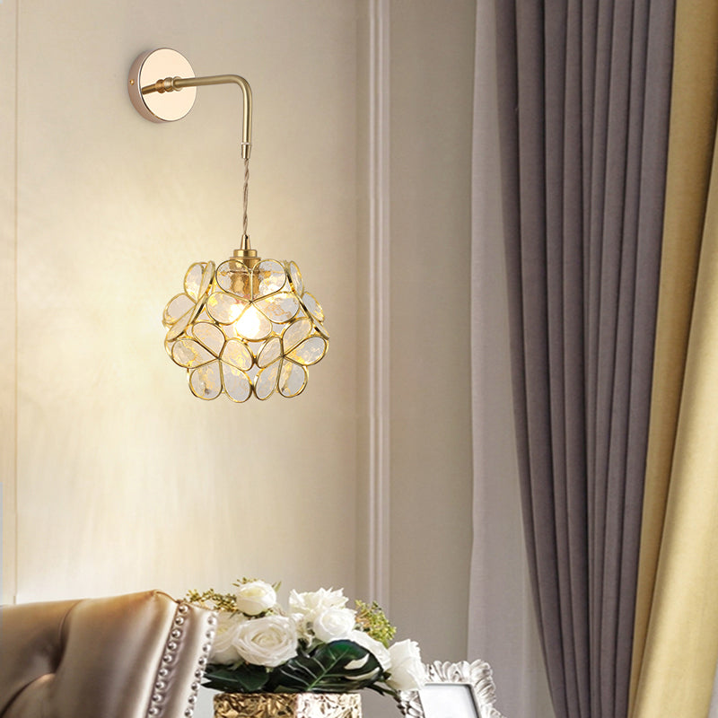 Élise Vintage Glas Lampenschirm Wandlampe Gold Finish