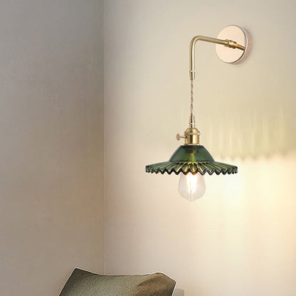 Élise Vintage Glas Lampenschirm Wandlampe Gold Finish