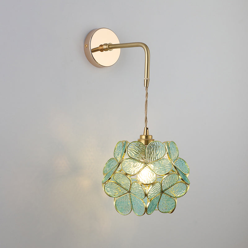 Élise Vintage Glas Lampenschirm Wandlampe Gold Finish