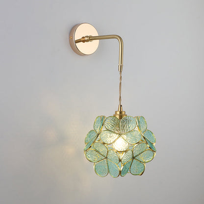 Élise Vintage Glas Lampenschirm Wandlampe Gold Finish