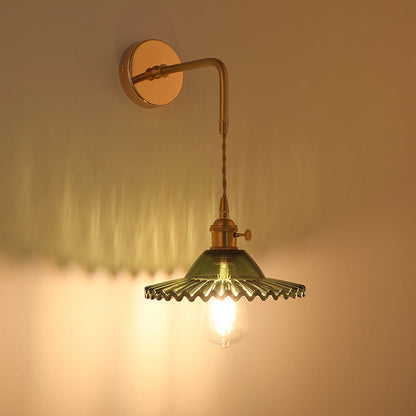 Élise Vintage Glas Lampenschirm Wandlampe Gold Finish