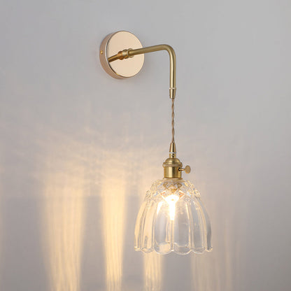 Élise Vintage Glas Lampenschirm Wandlampe Gold Finish