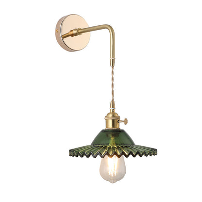 Élise Vintage Glas Lampenschirm Wandlampe Gold Finish
