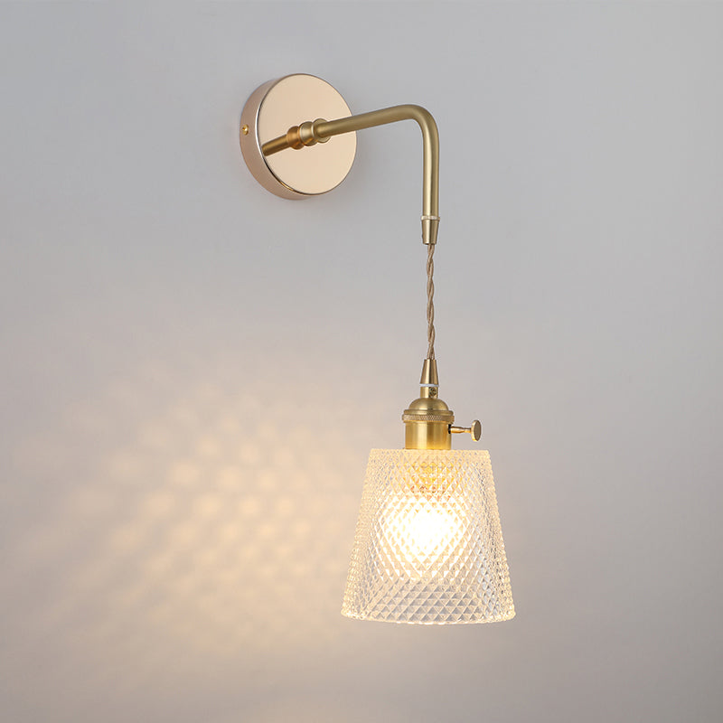 Élise Vintage Glas Lampenschirm Wandlampe Gold Finish