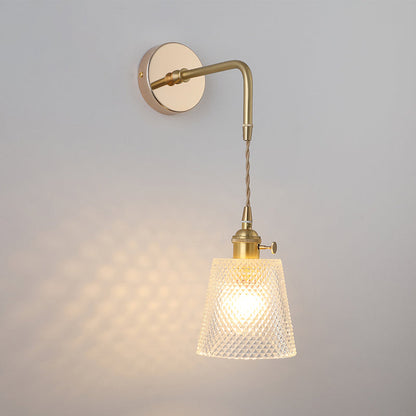 Élise Vintage Glas Lampenschirm Wandlampe Gold Finish