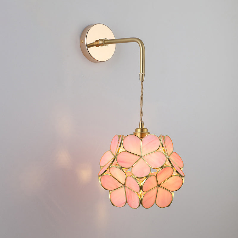 Élise Vintage Glas Lampenschirm Wandlampe Gold Finish