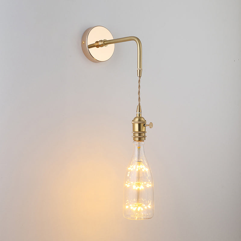 Élise Vintage Glas Lampenschirm Wandlampe Gold Finish