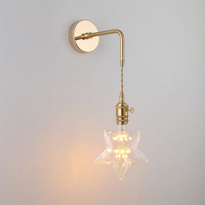 Élise Vintage Glas Lampenschirm Wandlampe Gold Finish