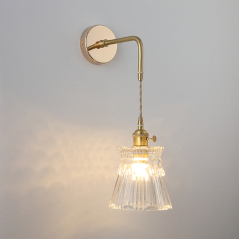 Élise Vintage Glas Lampenschirm Wandlampe Gold Finish
