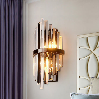 Eléonore Black Crystal Prism Wall Light Sconce