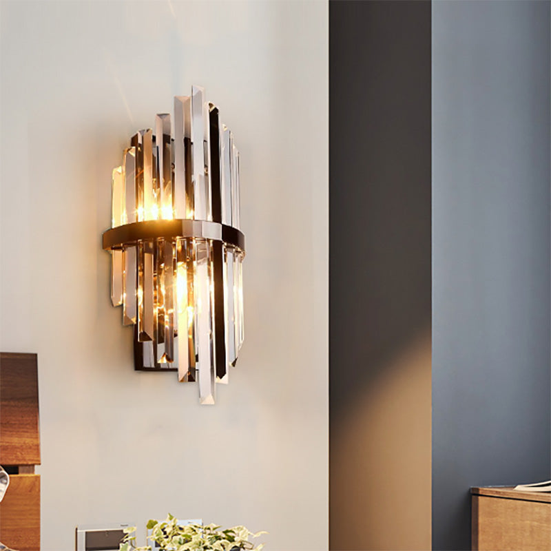 Eléonore Black Crystal Prism Wall Light Sconce