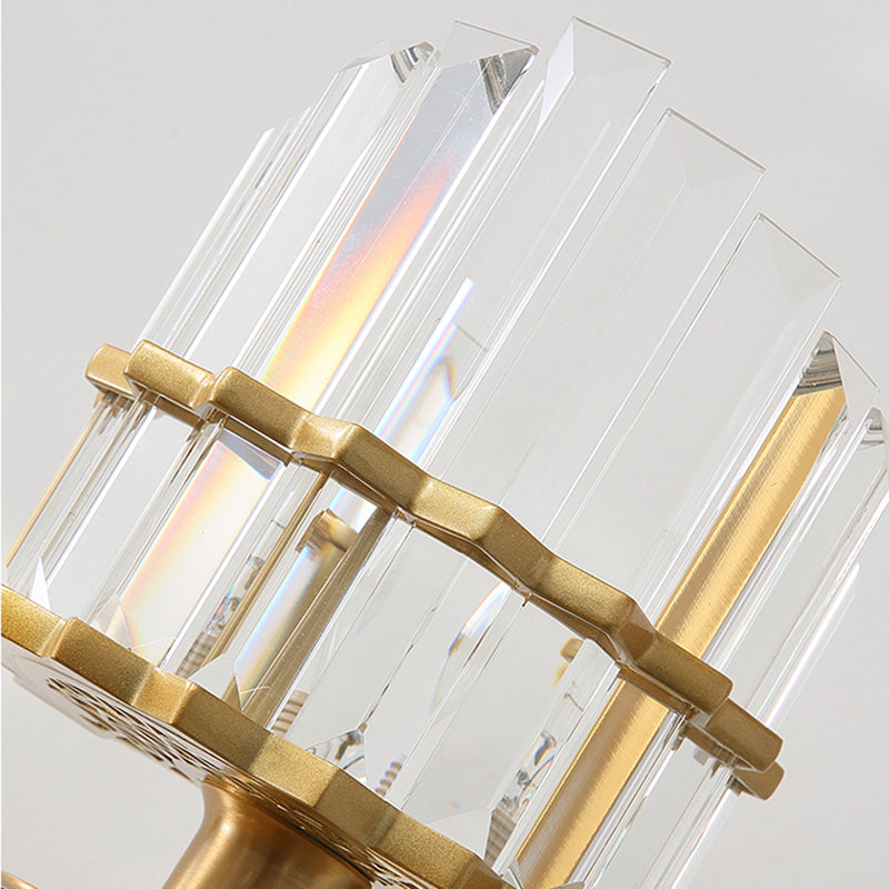 Élise Contemporary K9 Crystal Wall Sconce 1-Light Black/Brass