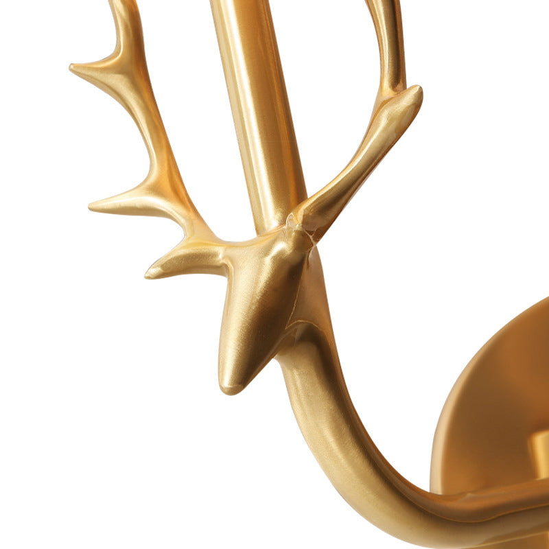 Isabelle Cylindrical Fabric Wall Light with Antler Detail