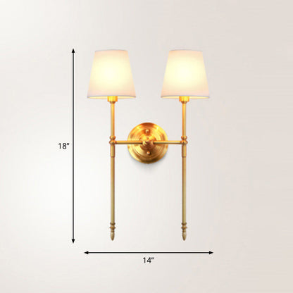 Aurélie Bucket Fabric Wall Lamp Brass Traditional