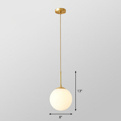 Camille Modern Globe Kitchen Pendant Light in Cream Glass