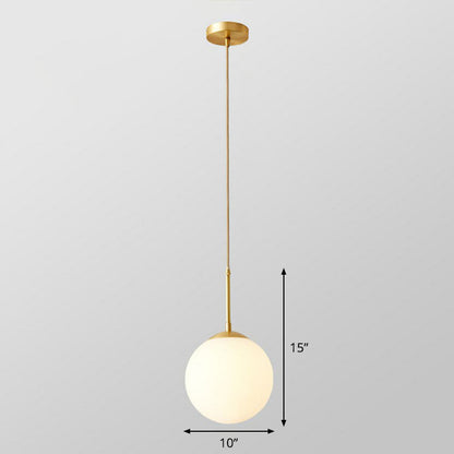 Camille Modern Globe Kitchen Pendant Light in Cream Glass